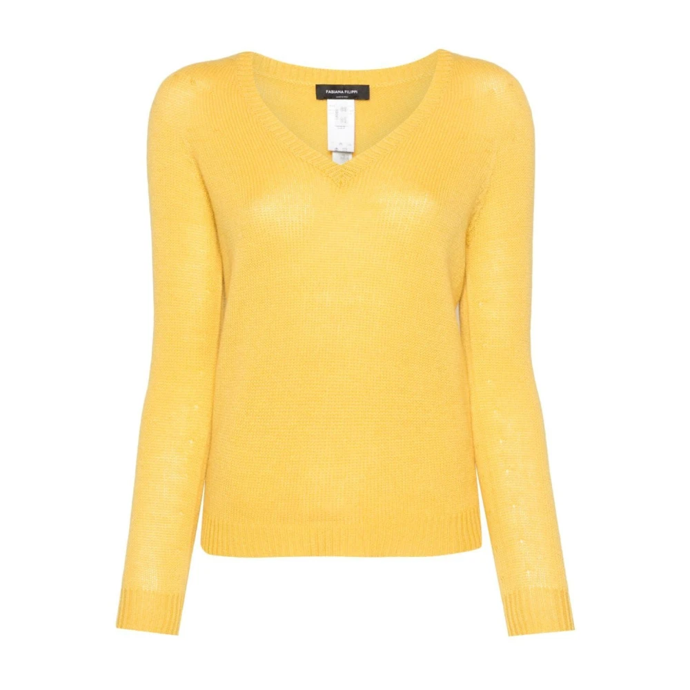 Fabiana Filippi Casual Jersey Top Yellow Dames