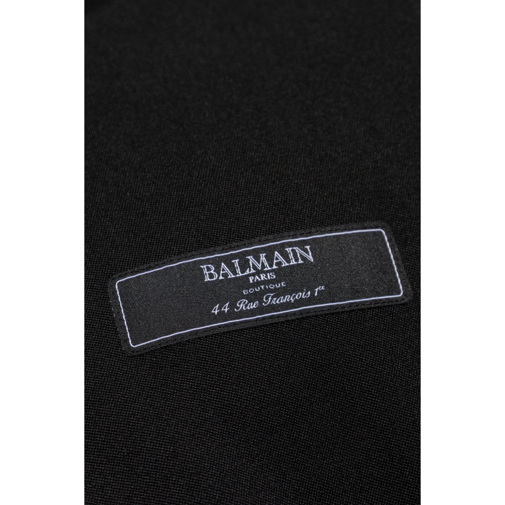 Balmain Shirt met logo patch Black Heren