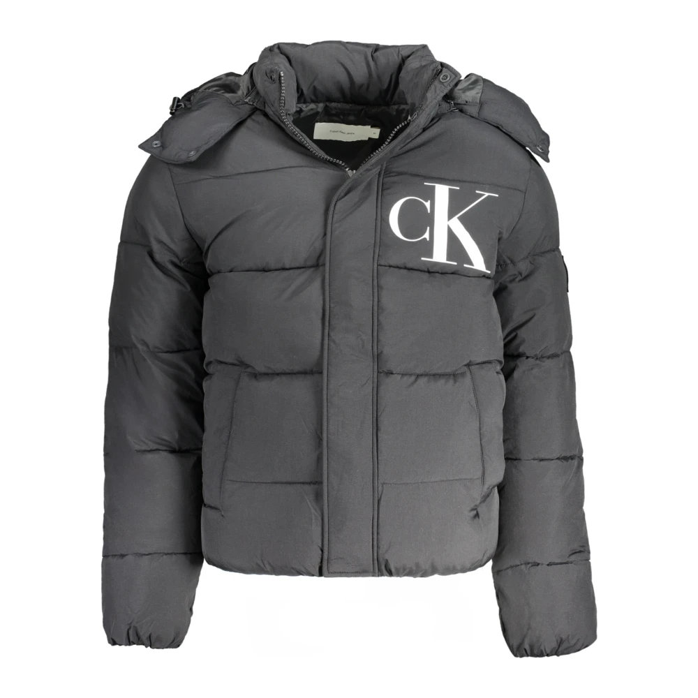 Calvin Klein Zwarte jas met afneembare capuchon Black Heren