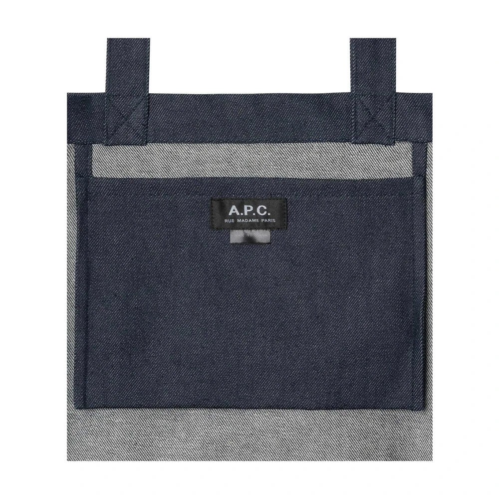 A.p.c. Indigo Denim Verticale Tote Tas Black Dames