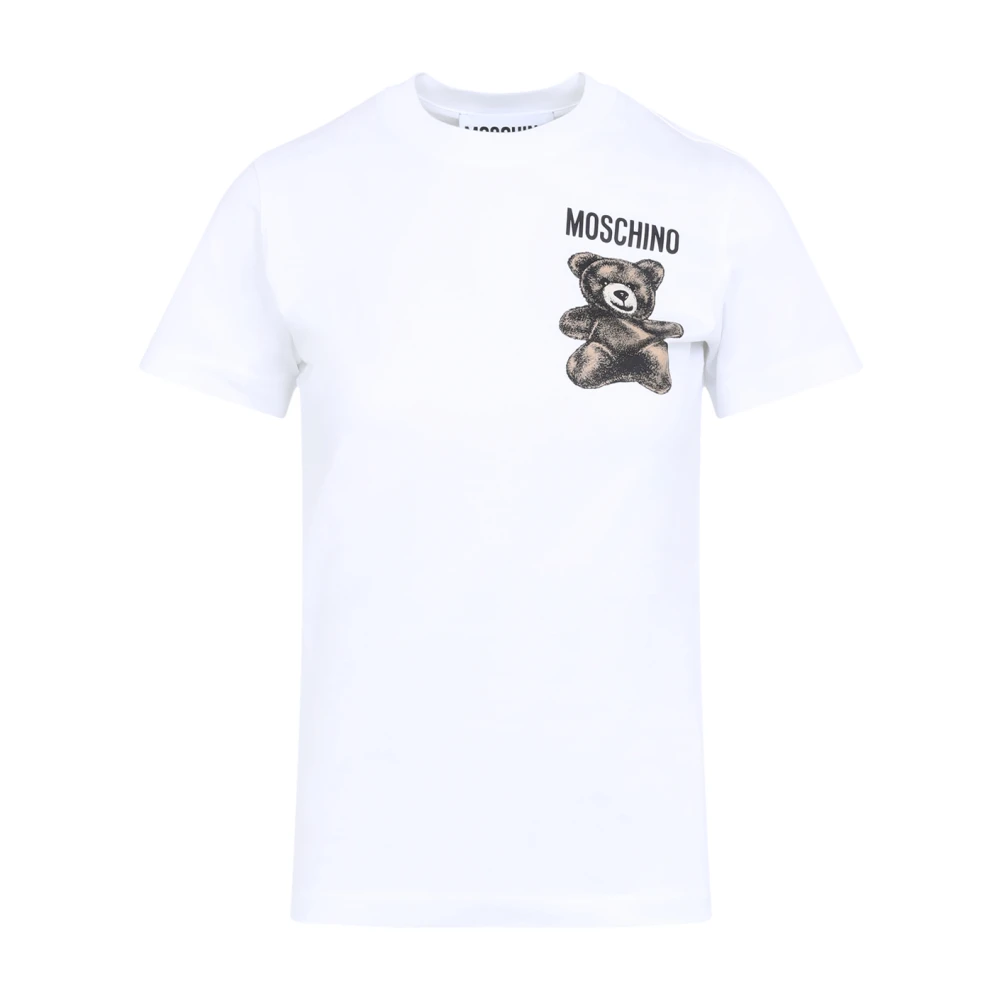 Moschino Wit T-shirt met uniek design White Dames