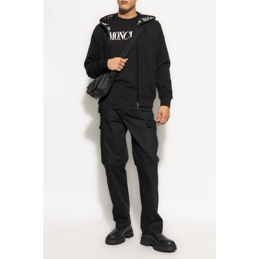 Moncler T-shirt met logo Black Heren