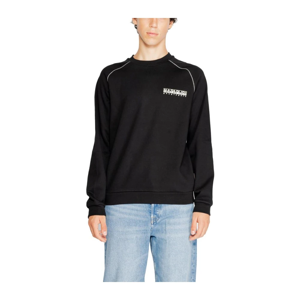 Napapijri Crewneck Cotton-Blend Sweater Black Heren