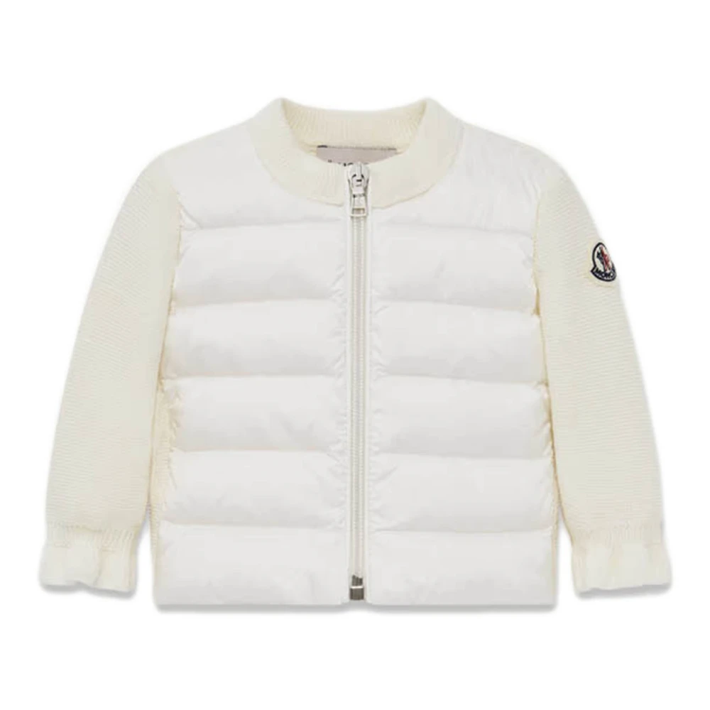 Moncler Unisex Kids White Winter Jackets, 2 Y, Jumper With Ruffled Cuffs