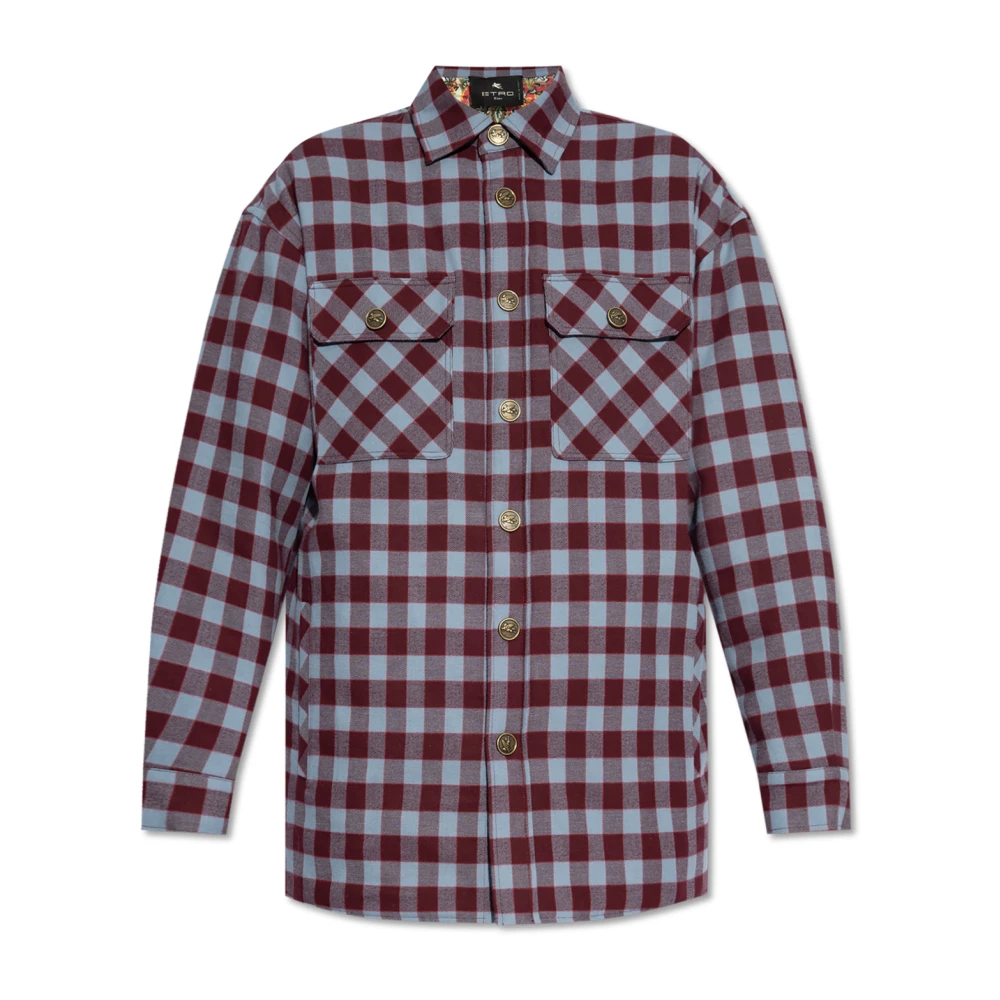 ETRO Geruit Patroon Overhemd Purple Dames