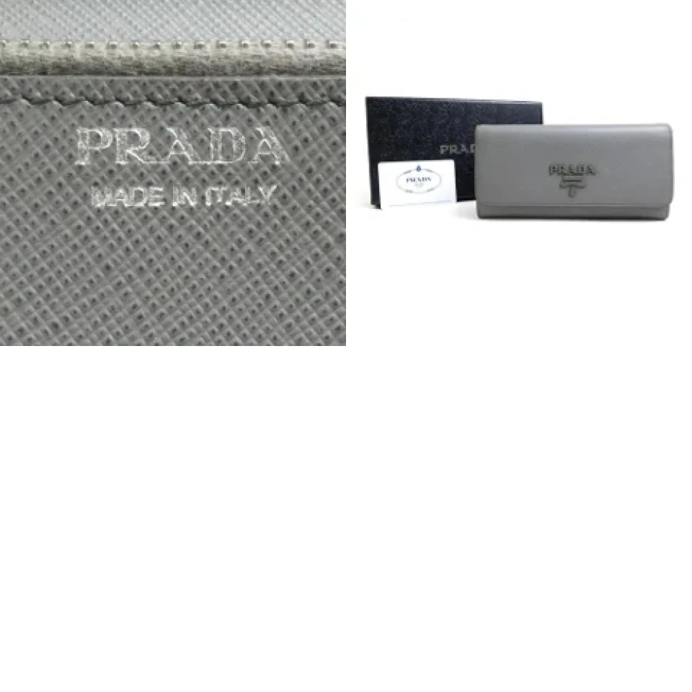 Prada Vintage Pre-owned Leather wallets Gray Unisex
