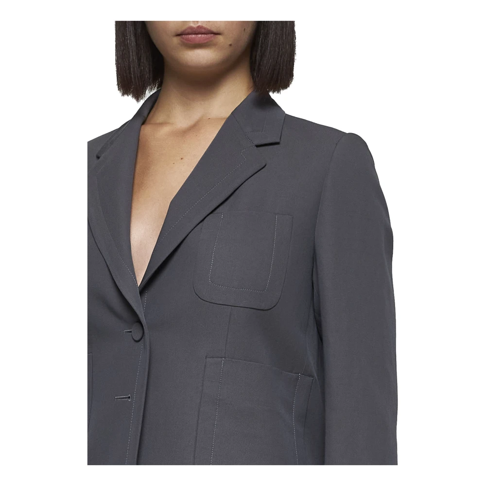 Dries Van Noten Beige Wolblend Blazer Jas Beige Dames