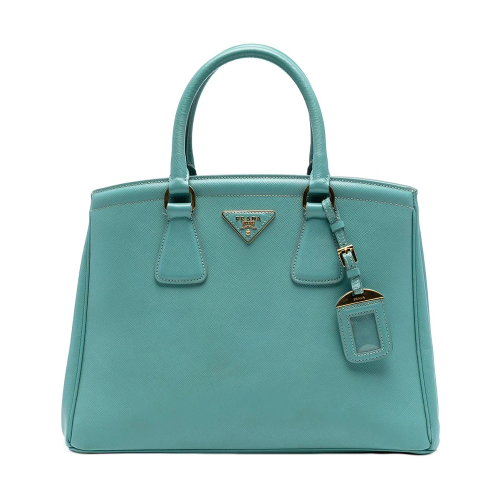 Prada Vintage Women's Blue Vintage Handbags, One Size, Pre-Owned Structured Leather Satchel