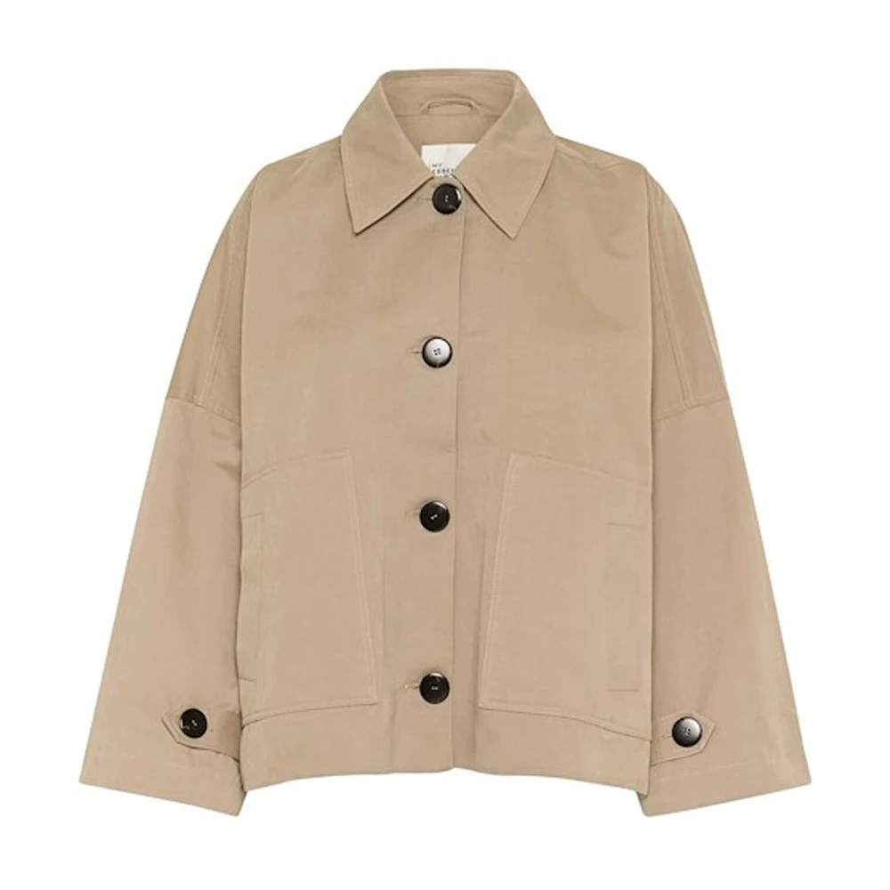 My Essential Wardrobe Kort jack met oversized zakken Beige Dames
