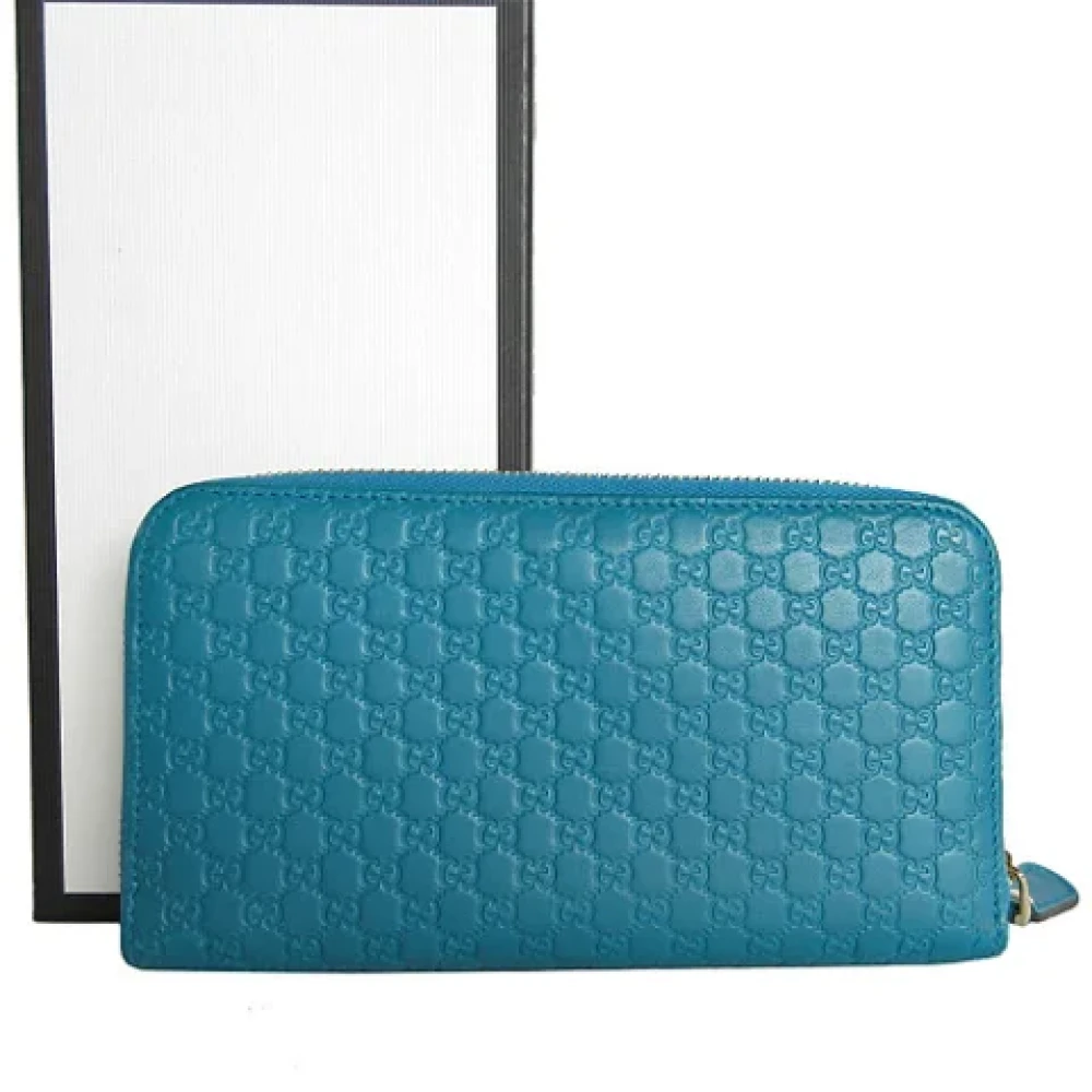 Gucci Vintage Pre-owned Leather wallets Blue Dames