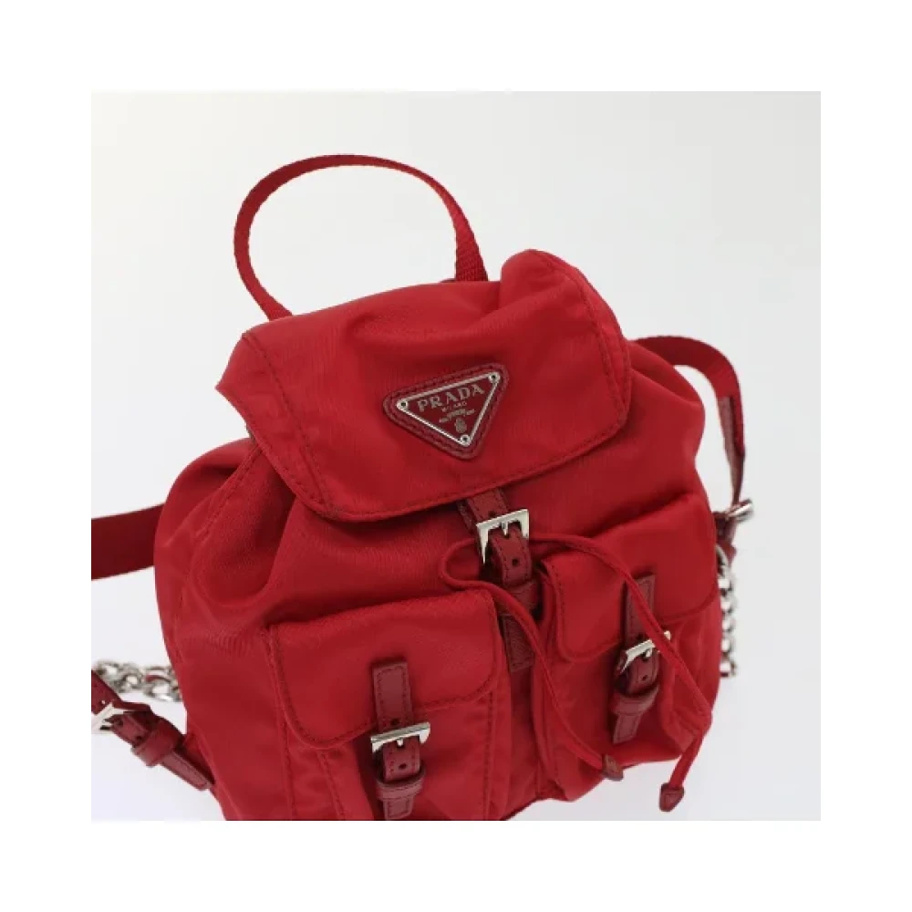 Prada Vintage Pre-owned Nylon backpacks Red Dames