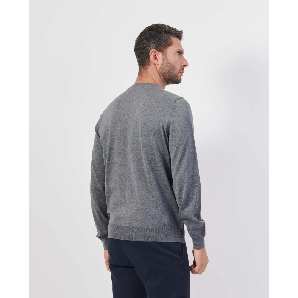 Hugo Boss Grijze Crewneck Sweater met Geborduurd Logo Gray Heren