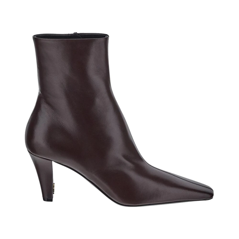 Saint Laurent Dameslaarzen Stijlvolle Schoenencollectie Brown Dames