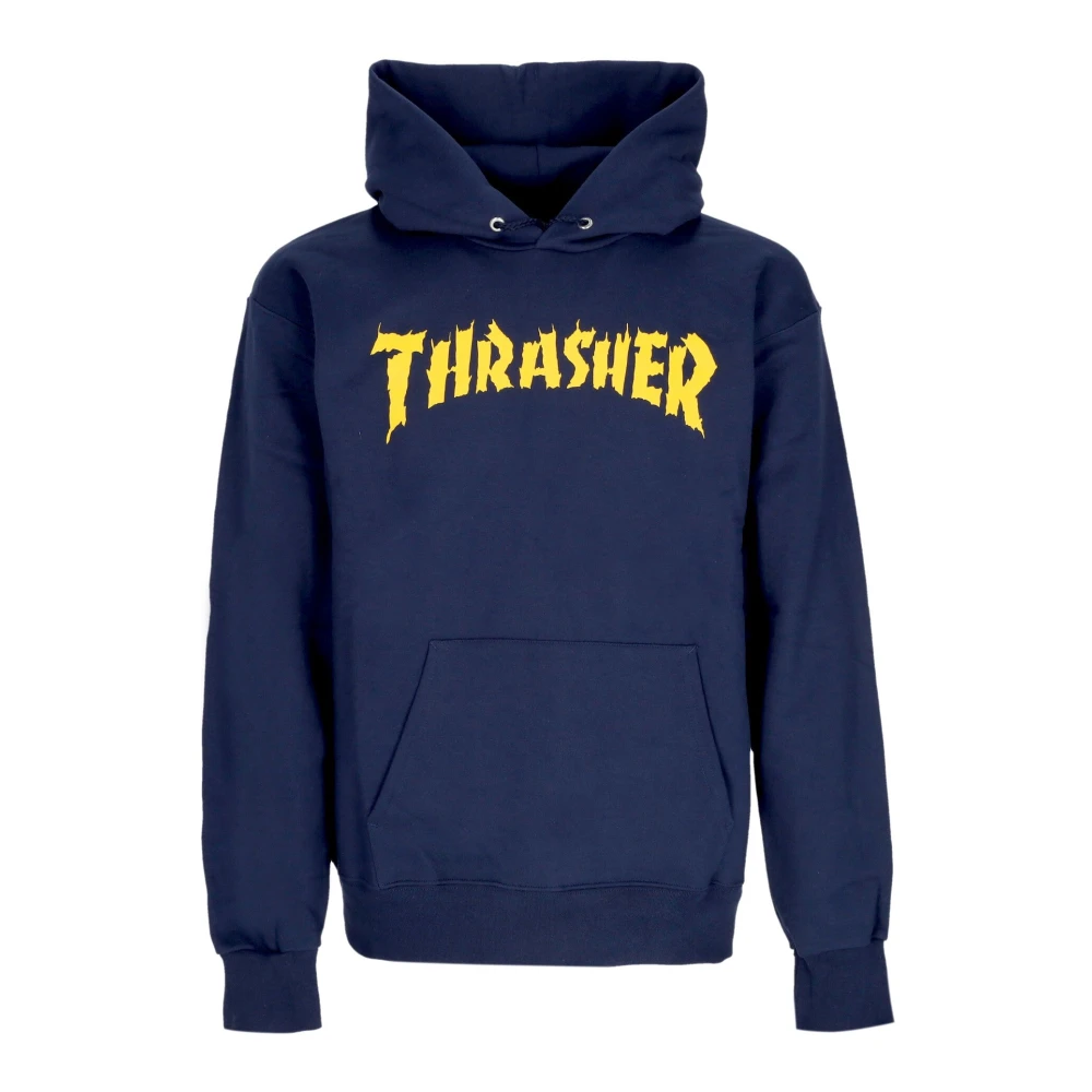 Thrasher Navy Hoodie met Kangoeroezak Blue Unisex