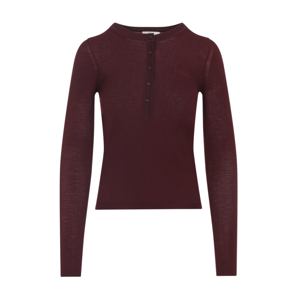 Chloé Women's Red Henley Shirt