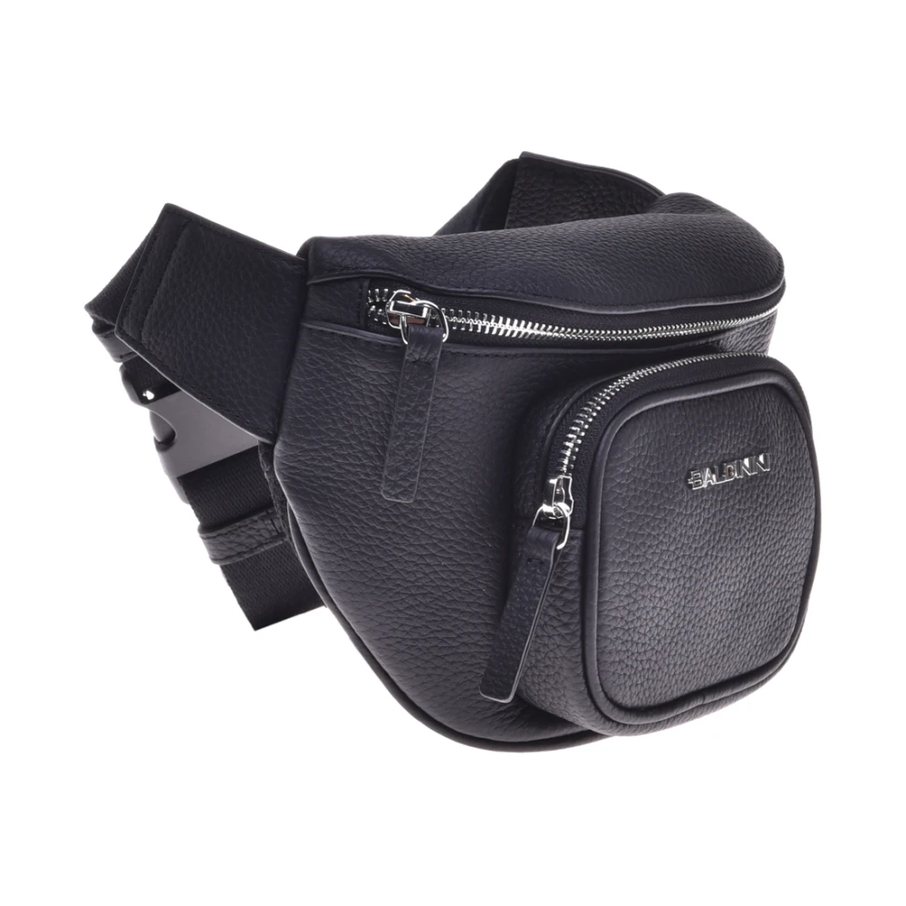 Baldinini Bum bag in black tumbled leather Black Heren