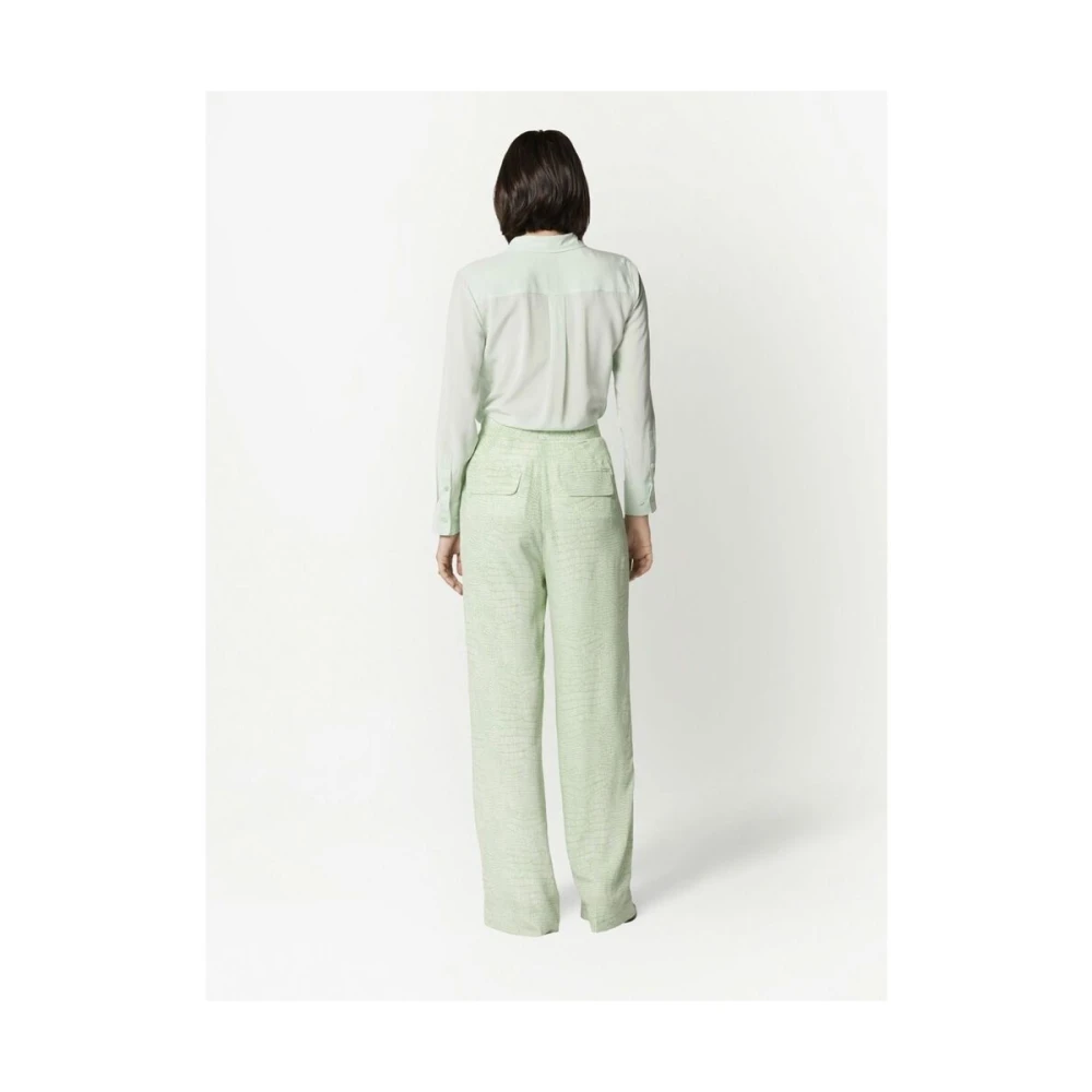 Equipment Zijden Groene Klassieke Kraag Overhemd Green Dames