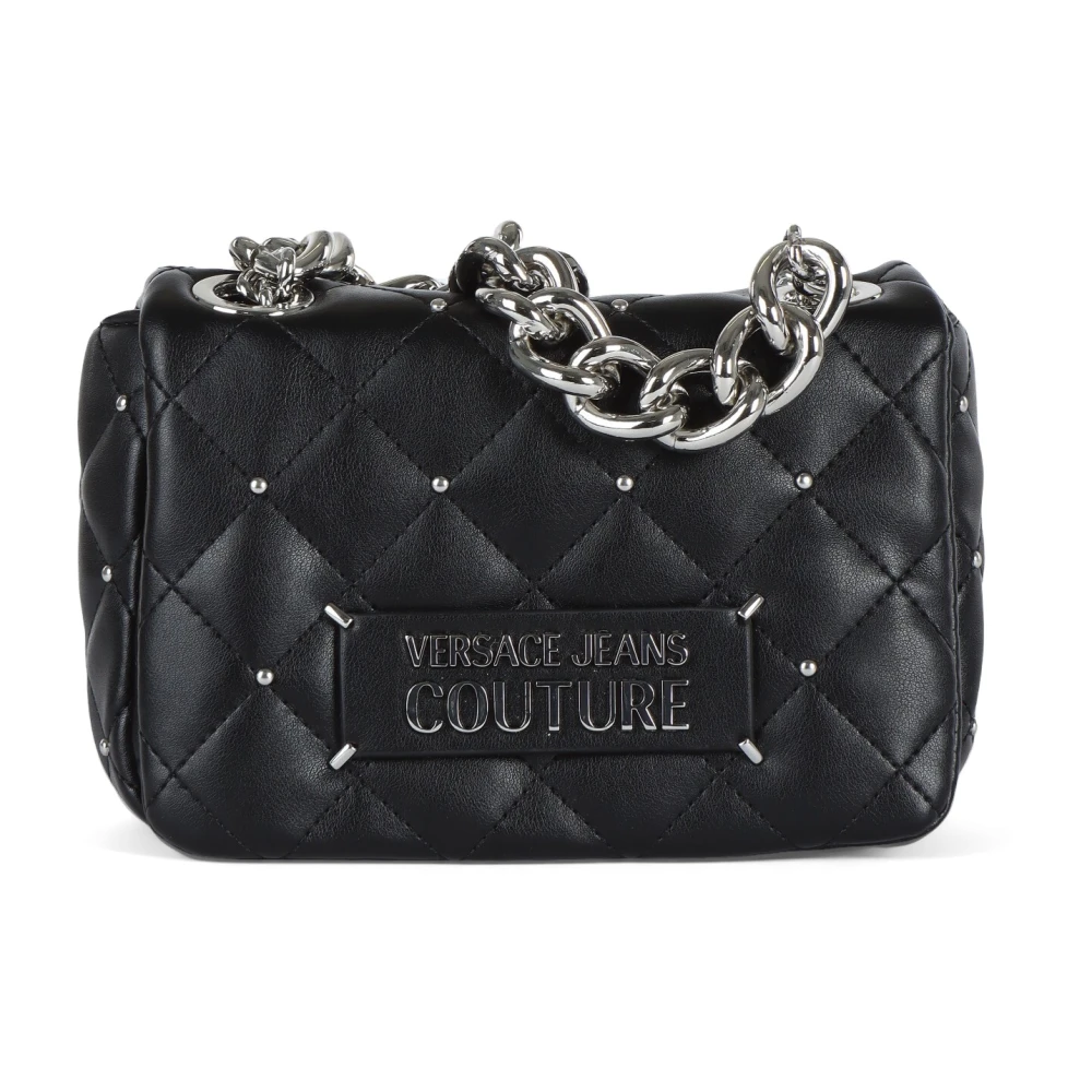 Versace Jeans Couture Kleine Gewatteerde Schoudertas met Mini Studs Black Dames