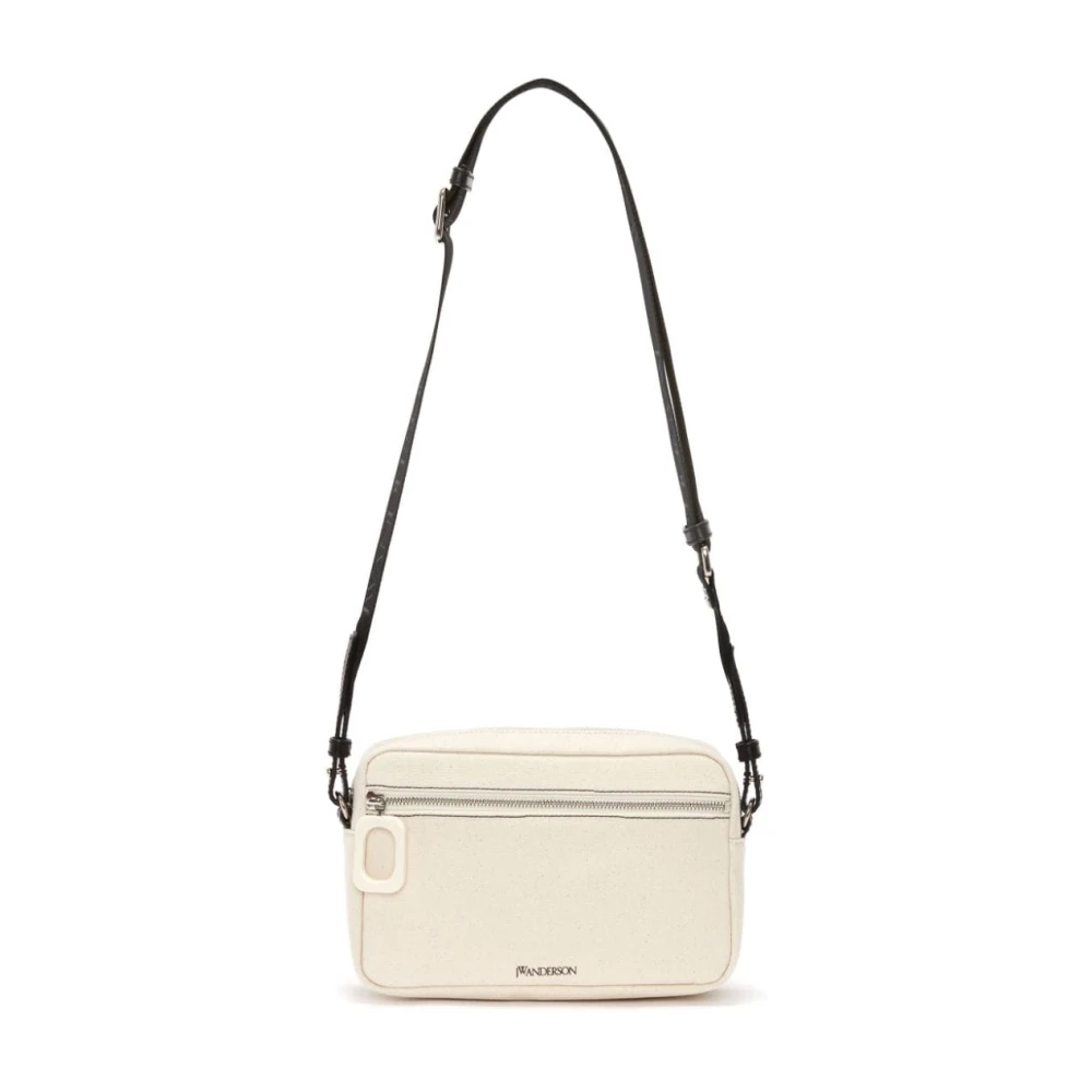 JW Anderson Natuurlijke Logo Crossbody Tas Zwart Beige Dames