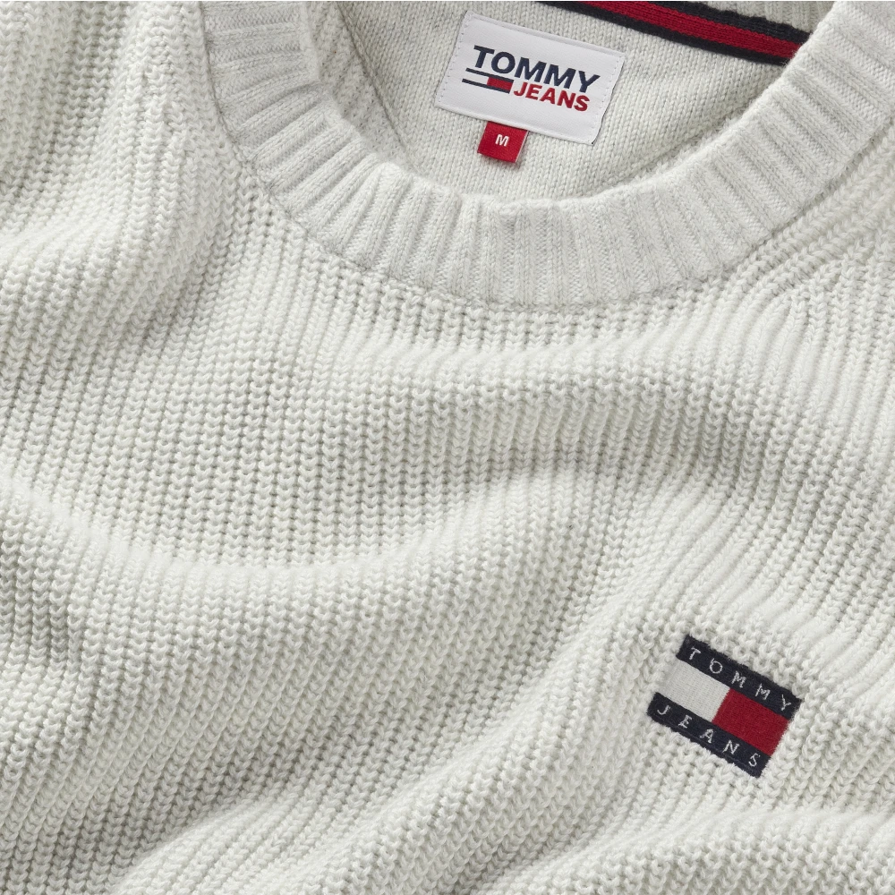 Tommy Jeans Organisch Katoenen Ribtrui Gray Heren