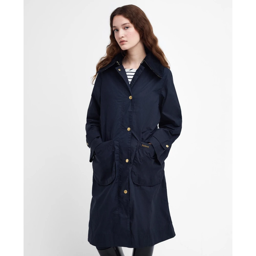 Barbour Single-Breasted Coats Blue Dames