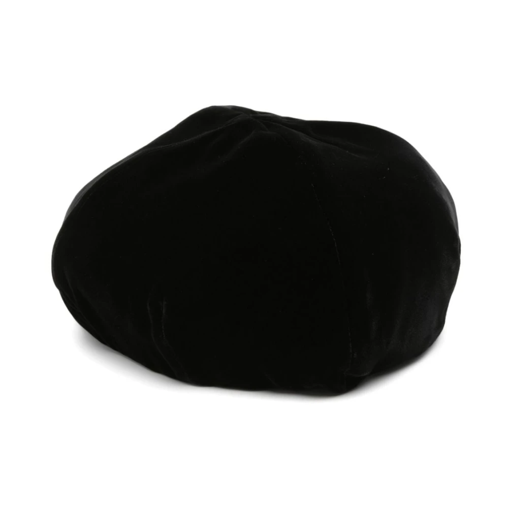 Emporio Armani Zwarte Fluwelen Panelhoeden Black Dames