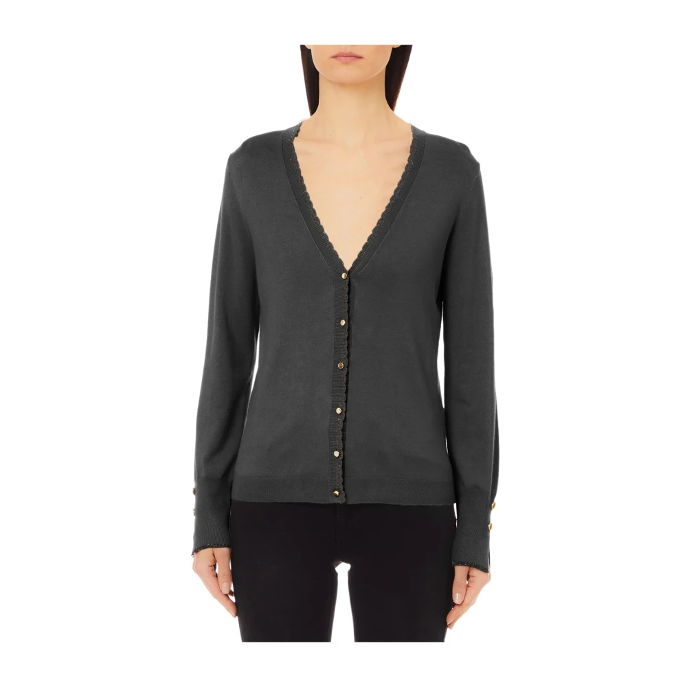 Liu Jo Zwart Open Gebreid Vest Black Dames