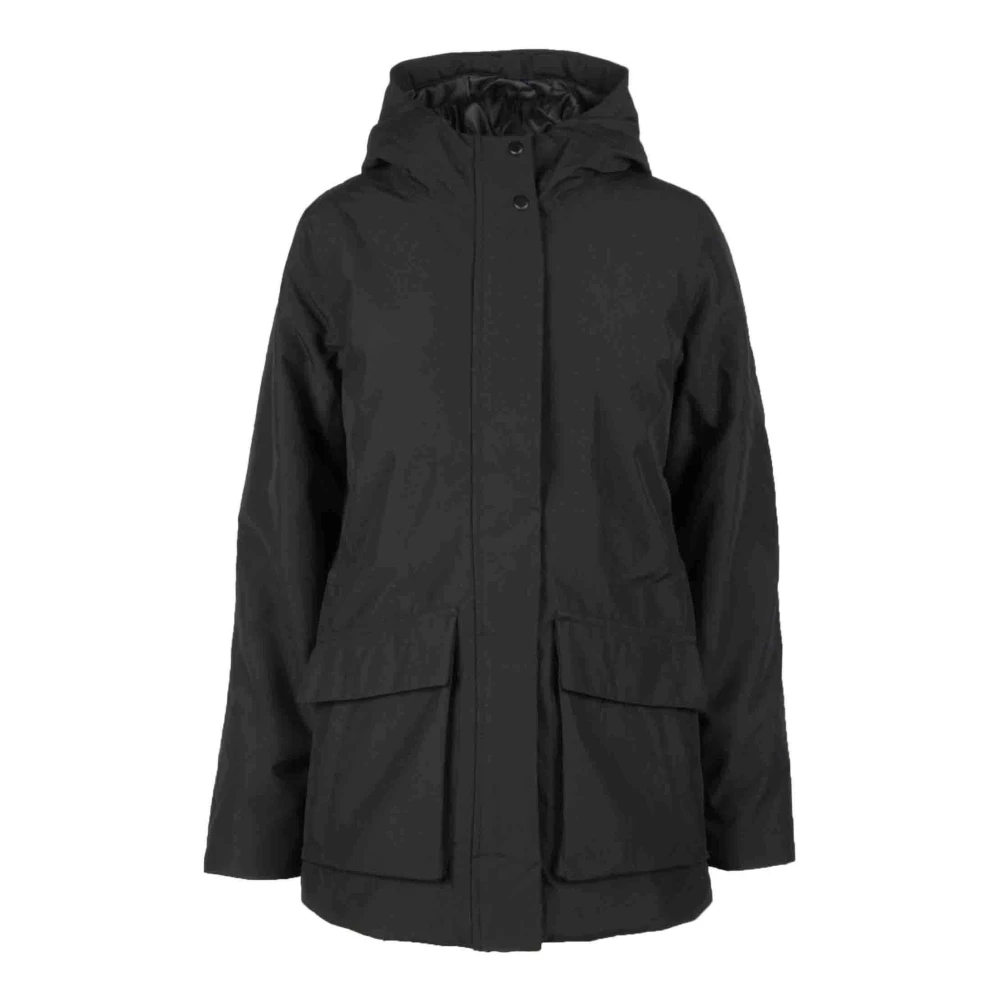 Elvine Zwarte Hoodie met rits Black Dames