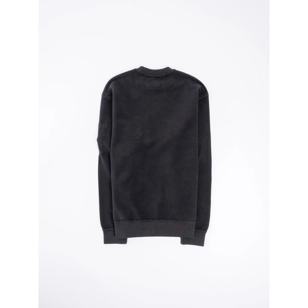 C.P. Company Diagonal Fleece Crew Neck Sweatshirt Black Heren