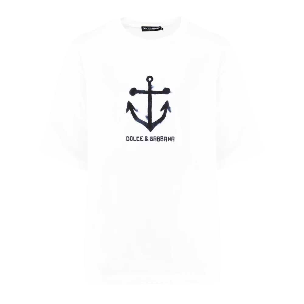 Dolce & Gabbana Heren Marina Logo T-Shirt Wit White Heren