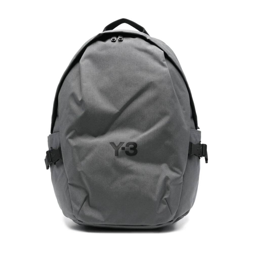 Y-3 Men's Gray Backpack With Adjustable Straps And Logo