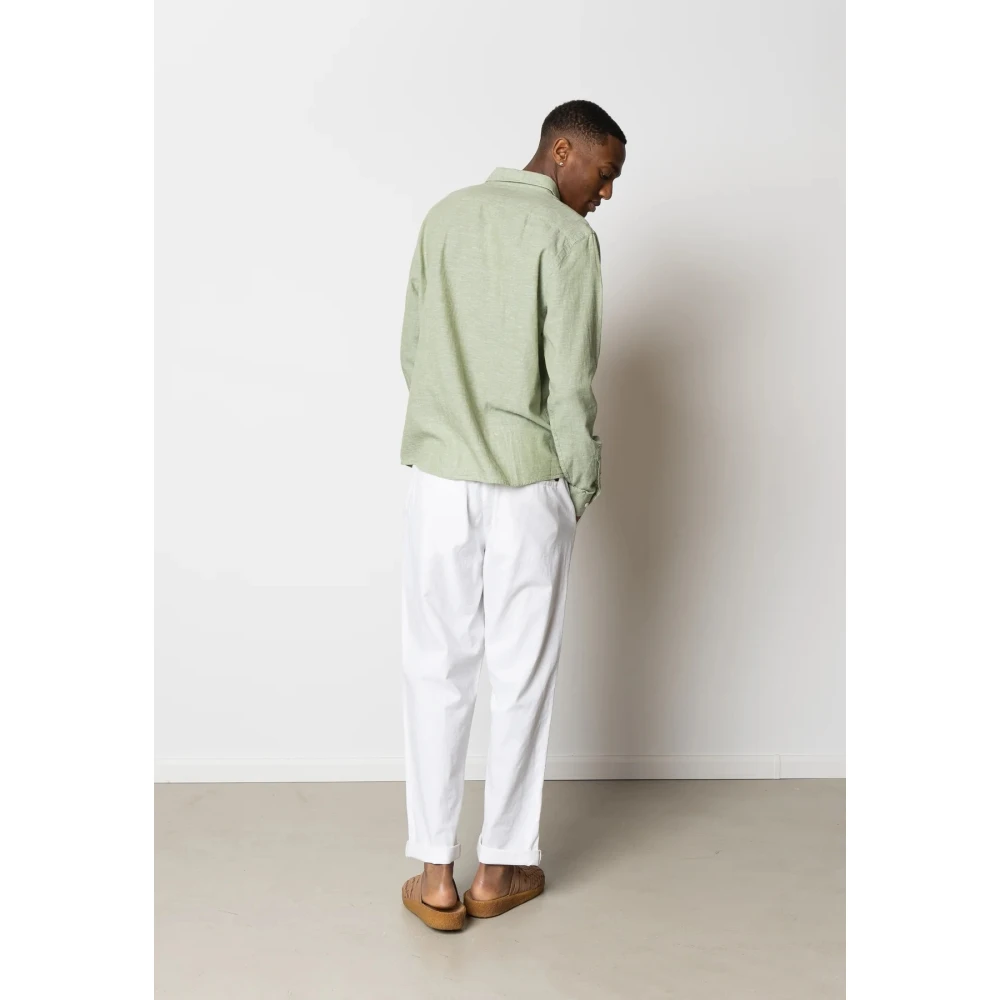 Clean Cut Katoen Linnen Shirt voor Casual Look Green Heren