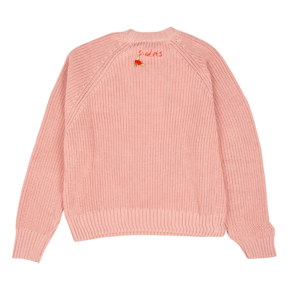 Siedrés Katoenen Crewneck Sweater met Logo Detail Pink Dames