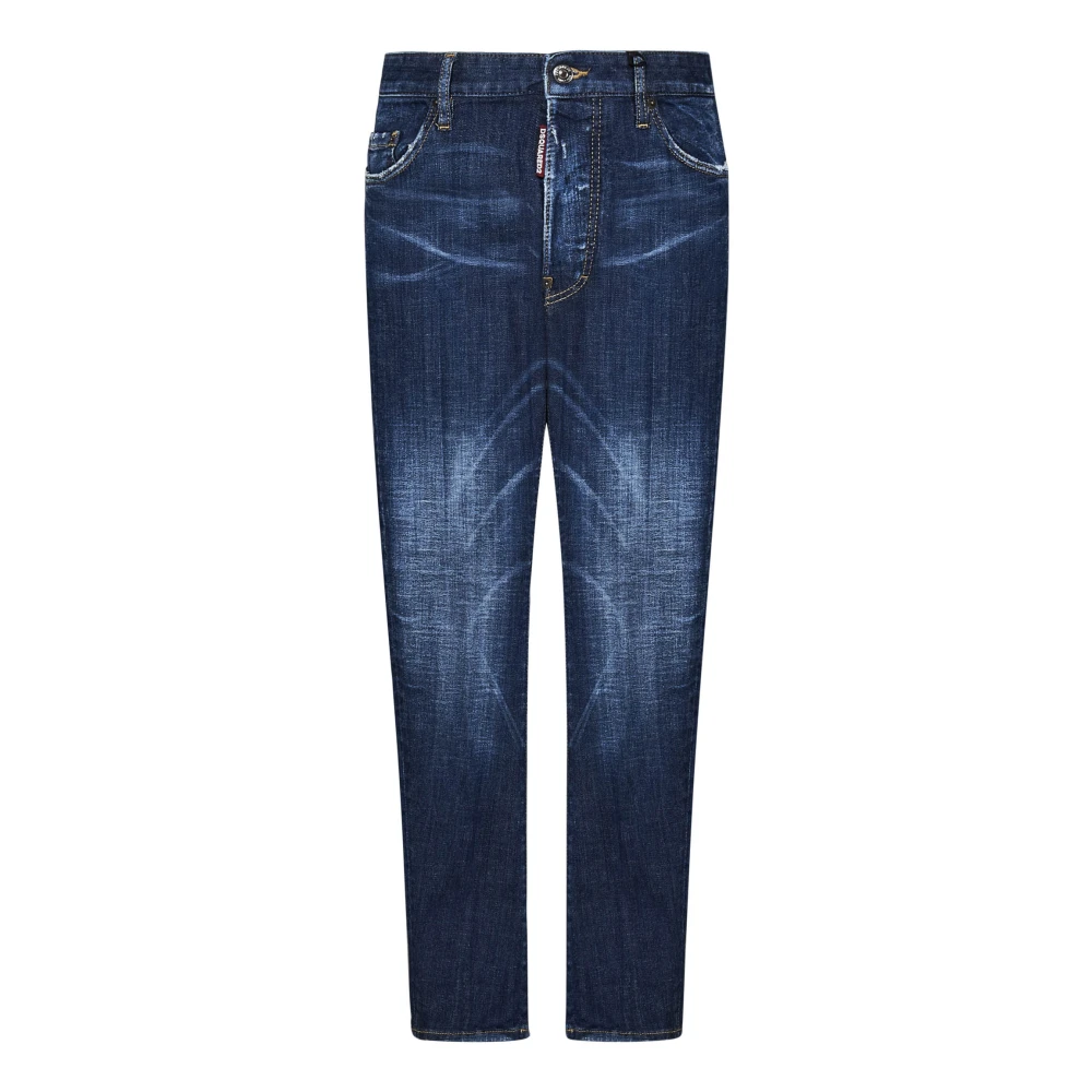 Dsquared2 Blå Jeans med Lönnblad Broderi Blue, Herr