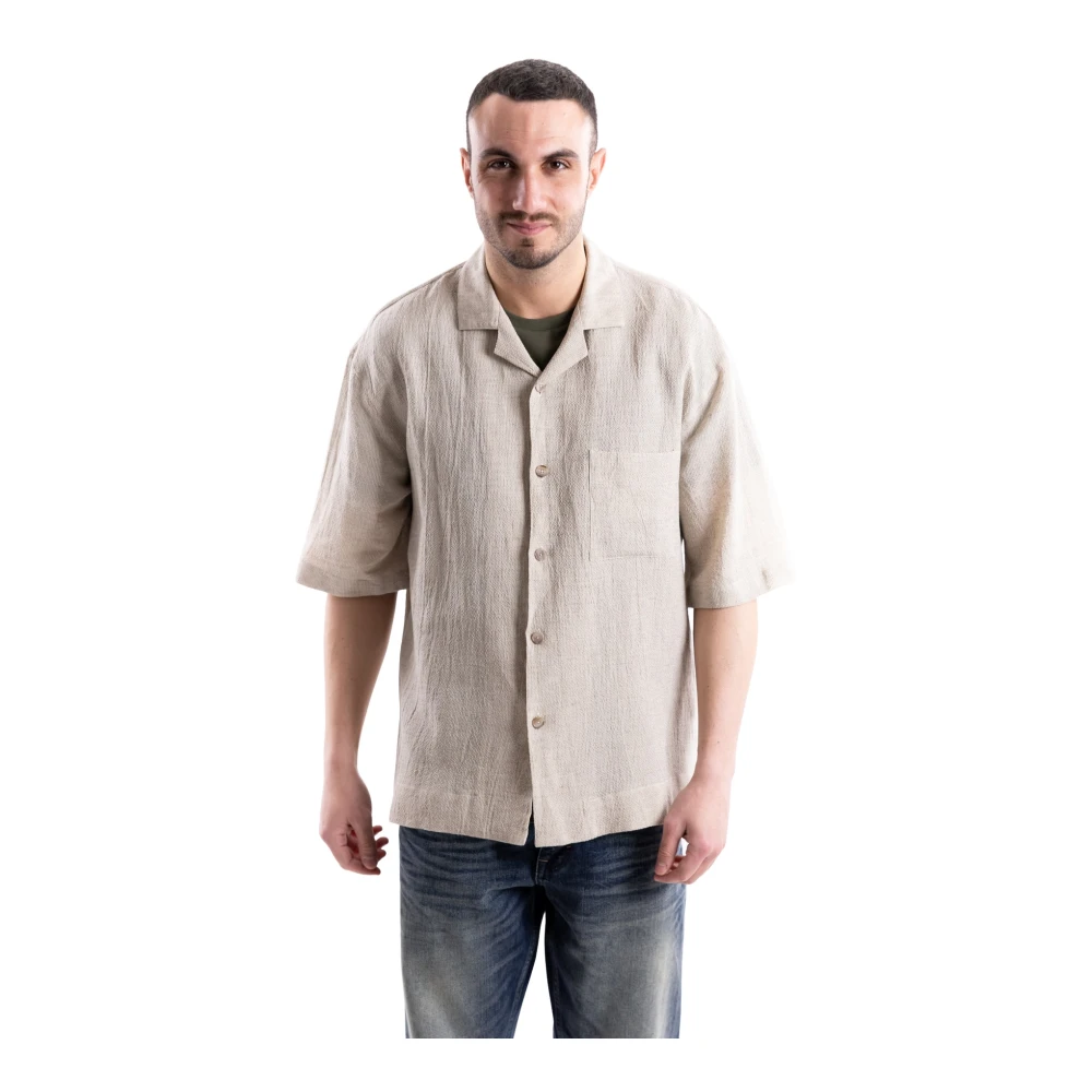 Xacus Herr Beige Skjortor L, Short Sleeve Shirts