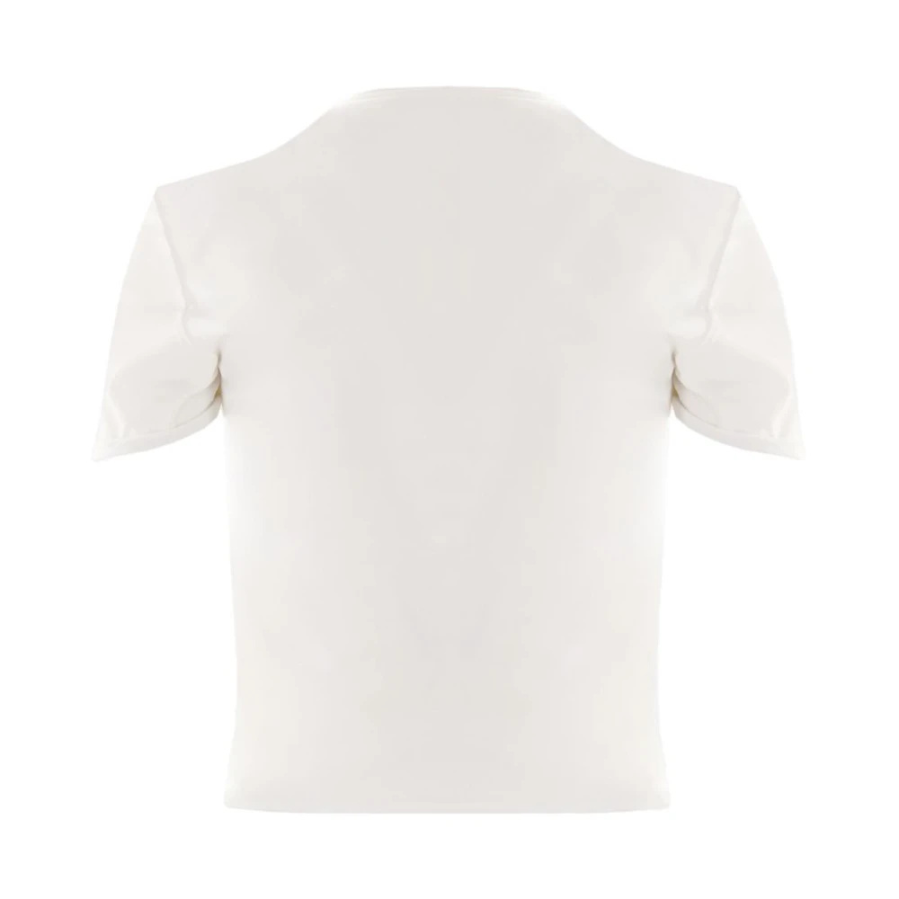 Christopher Esber Witte Cropped Top met Voorste Knoop White Dames