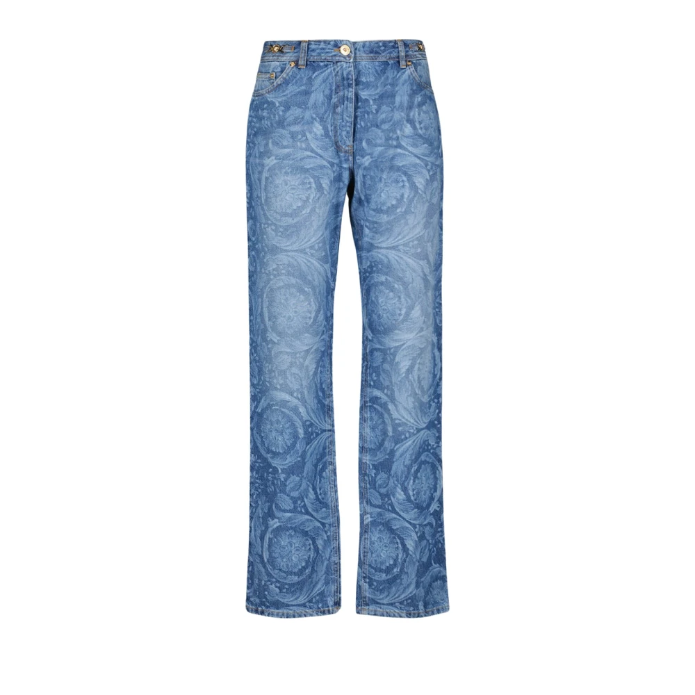 Versace Barocco Straight Jeans Blue Dames