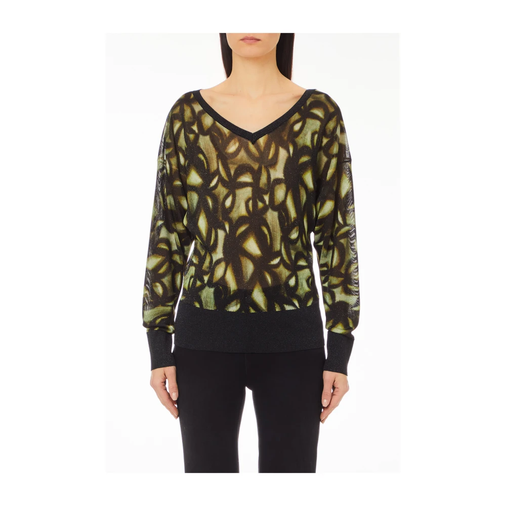 Liu Jo Groene V-hals Trui Trendy Mode Multicolor Dames
