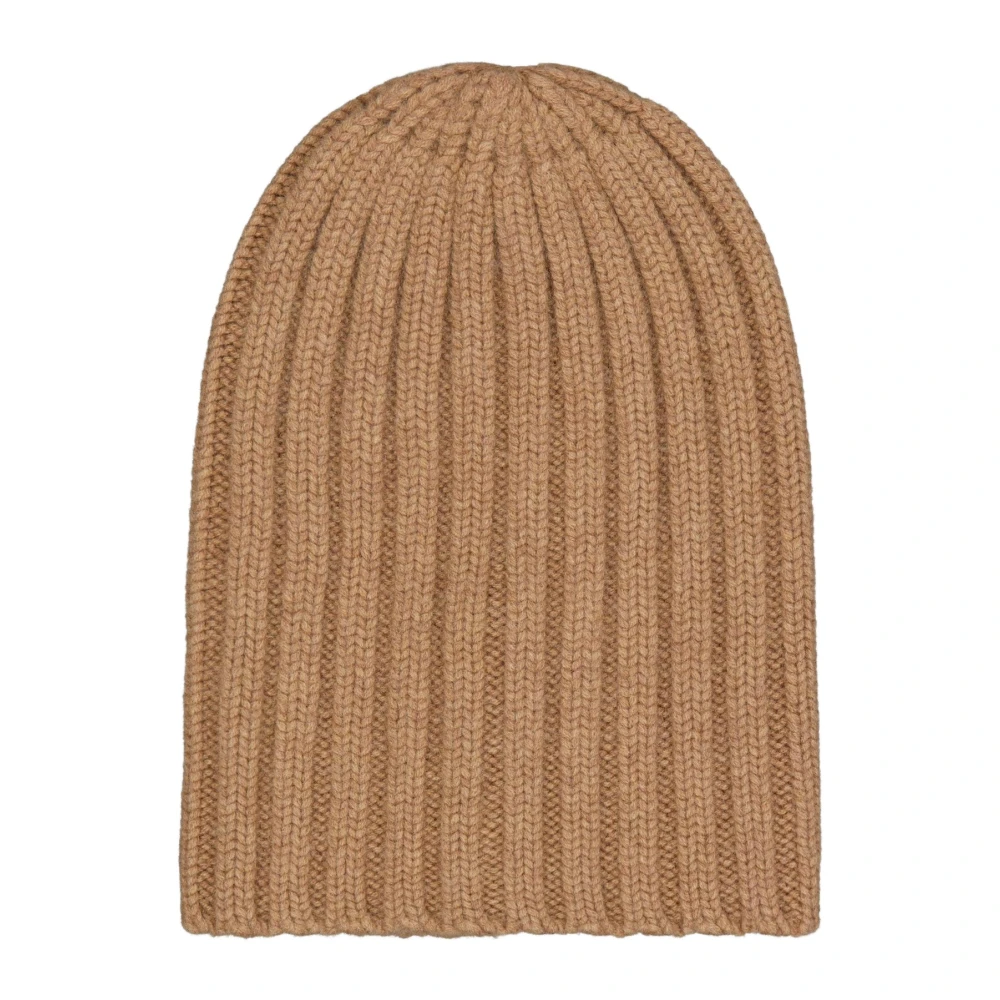 Laneus Geribbelde kasjmier unisex hoed Brown Dames