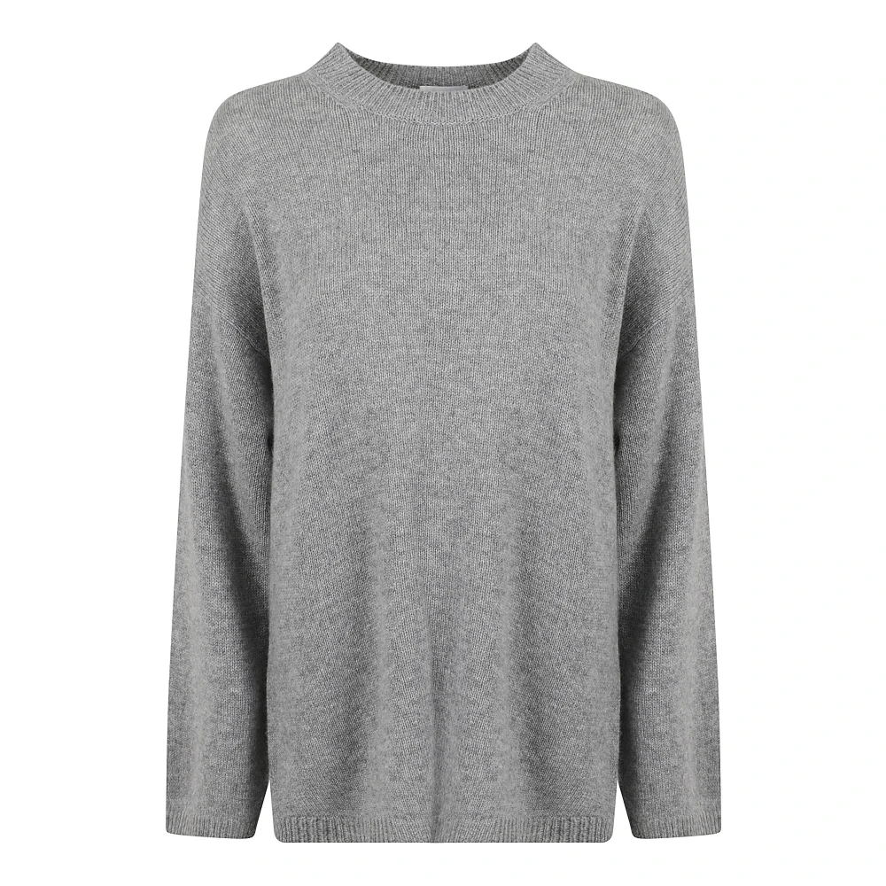 Allude Kasjmier Gebreide Trui Ronde Hals Sweatshirt Gray Dames
