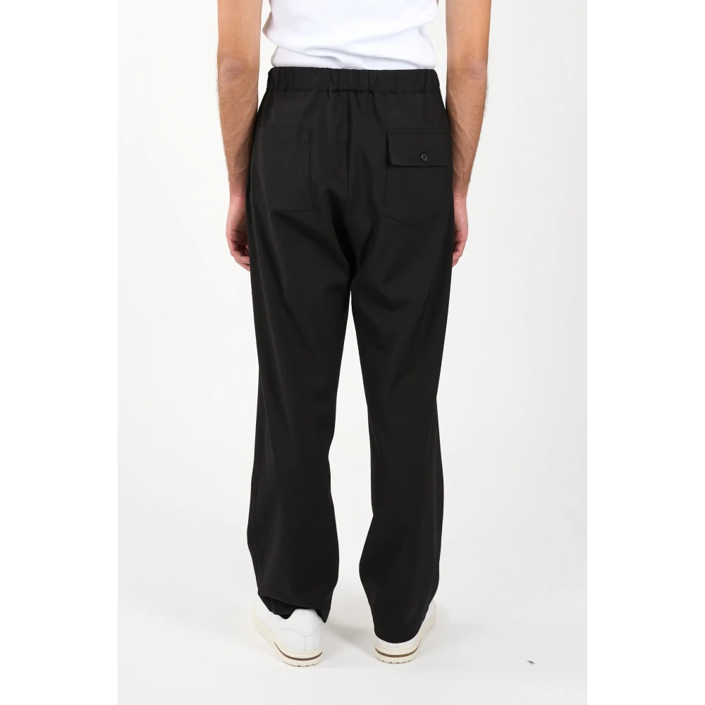 Mauro Grifoni Wollen Elastische Taillebroek Black Heren