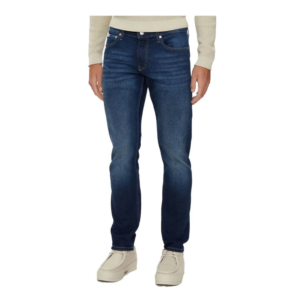 Calvin Klein Slim Fit Jeans Blauw Patched Blue Heren
