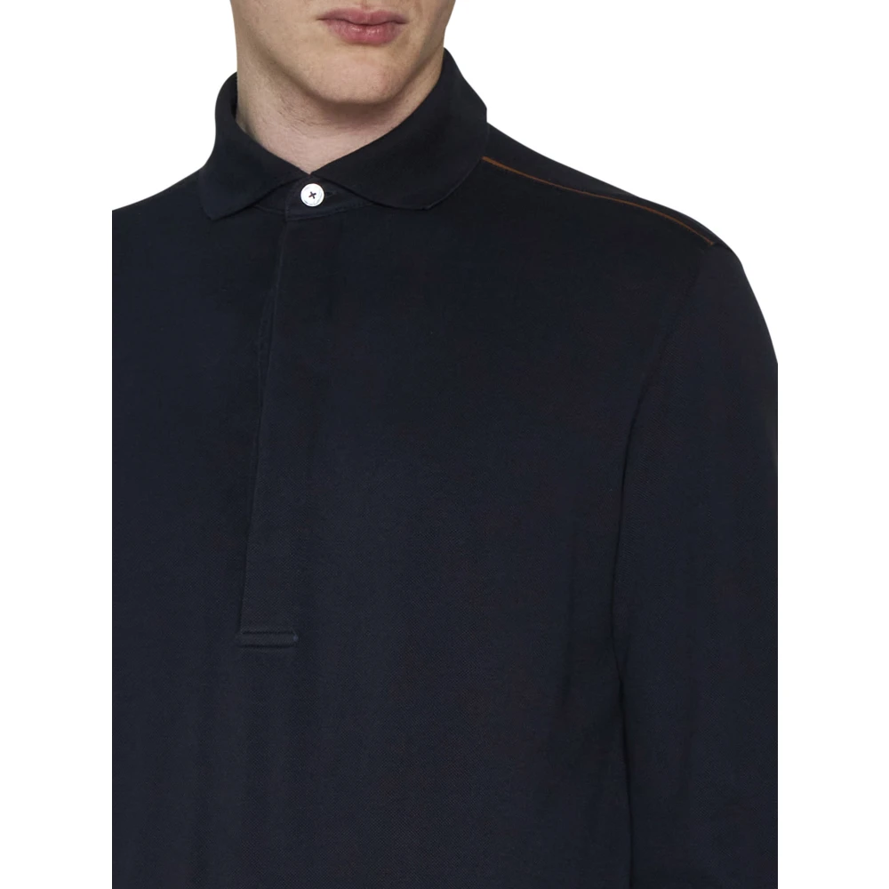 Ermenegildo Zegna Blauwe T-shirts en Polos MC Blue Heren