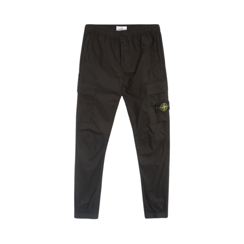 Stone Island Svarta Cargo Byxor Urban Stil Black, Herr