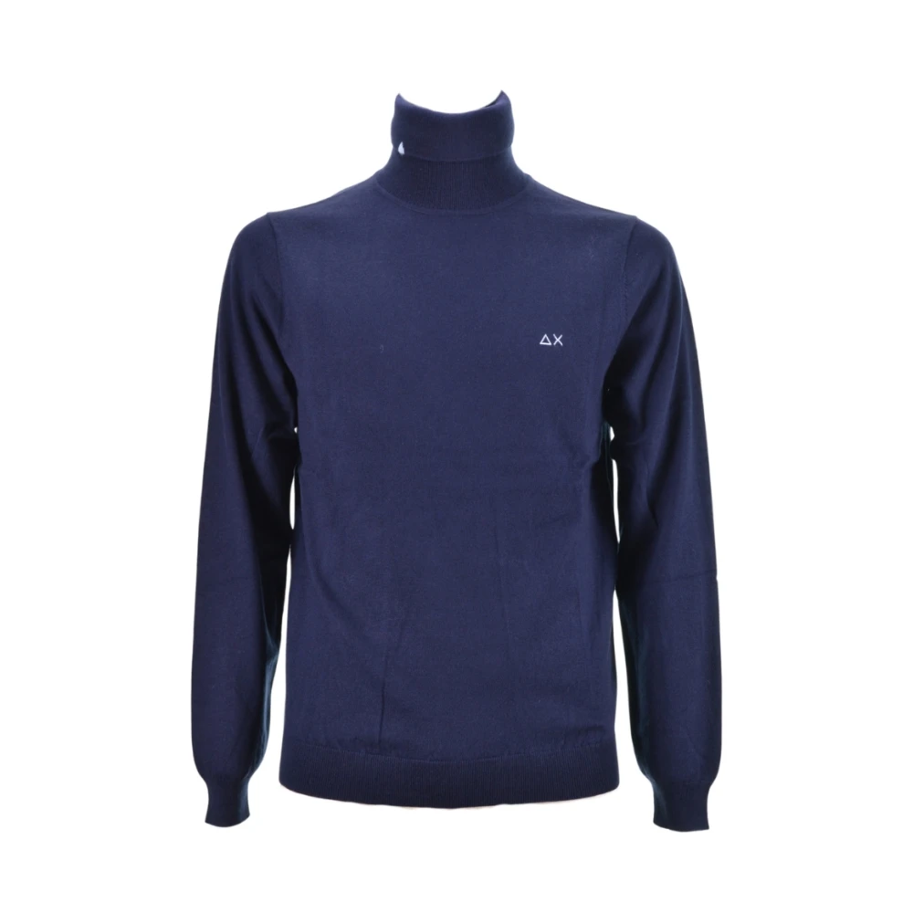 Sun68 Blauwe trui met lange mouwen van wolmix Blue Heren