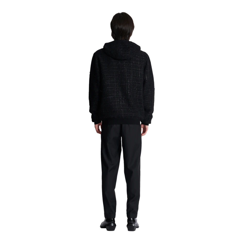 Balmain Tweed capuchonjack Black Heren