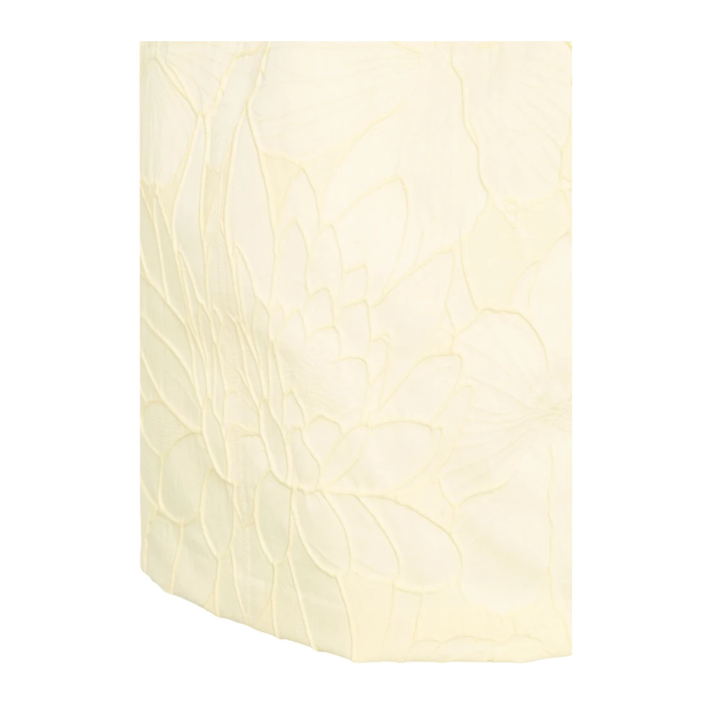 Elisabetta Franchi Gele Bloemen Geborduurde Mini Jurk Yellow Dames