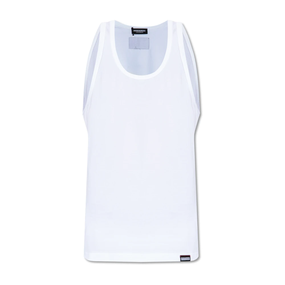 Dsquared2 Mouwloos T-shirt White Heren