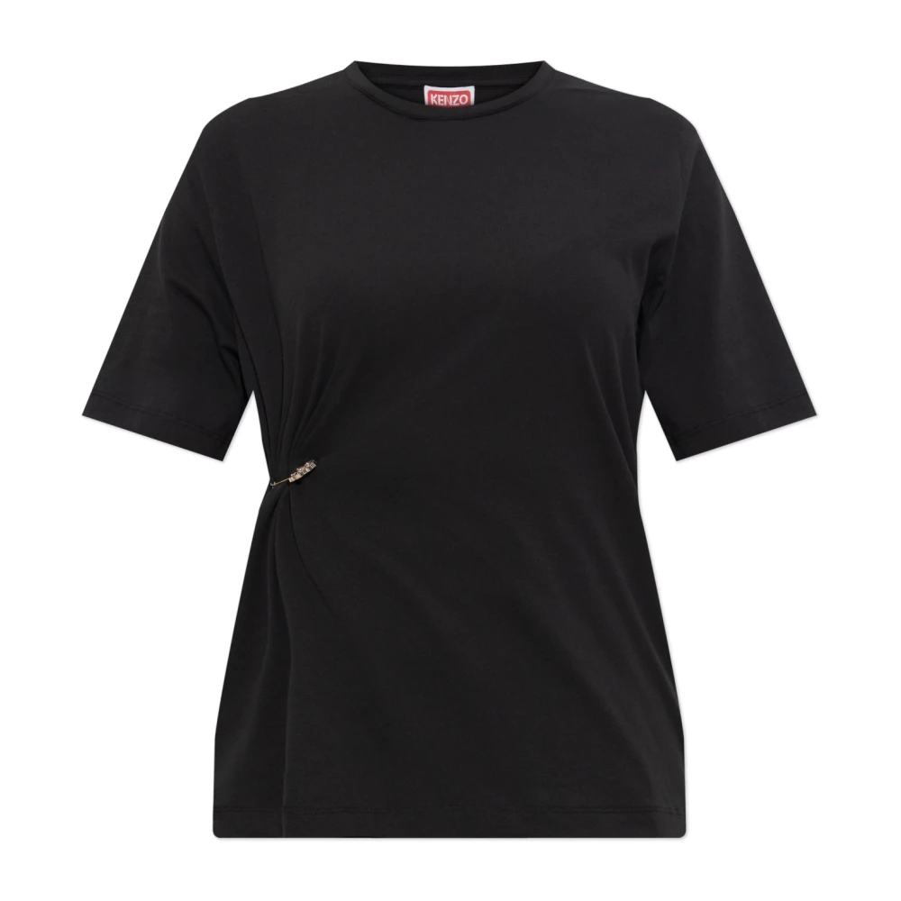 Kenzo Svart T-Shirt Med Applikation