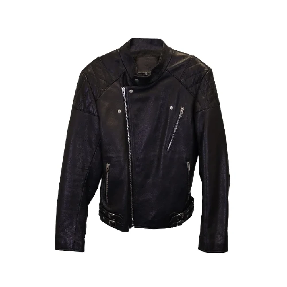 Alexander McQueen Pre-owned Leather outerwear Black Heren